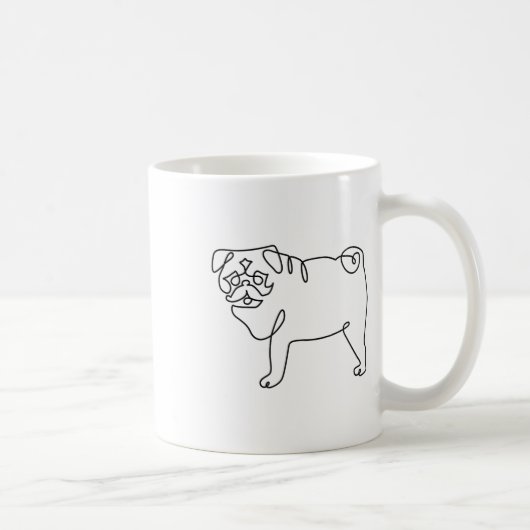 One Line Pug Tattoo _1 Koffiemok (Rechts)