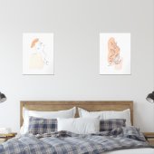 One Line Vrouw en Leaf Wall Art Set (Slaapkamer)
