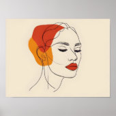 One line vrouw kunst poster (Voorkant)