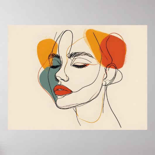 One line vrouw kunst poster (Voorkant)