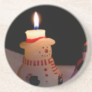 One Lit Snowman Zandsteen Onderzetter