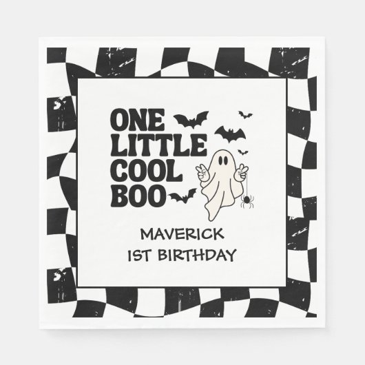 One Little Cool Boo Halloween 1e verjaardag Servet (Voorkant)