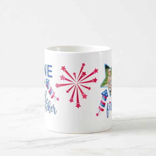 One Little Firecracker 4th of July Eerste Verjaard Koffiemok (Center)