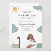 One Little Lamb Psalm 23 Birthday Kaart (Voorkant / Achterkant)