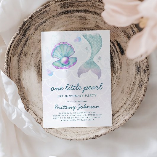 One Little Pearl 1st Birthday Kaart