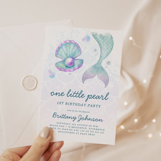 One Little Pearl 1st Birthday Kaart