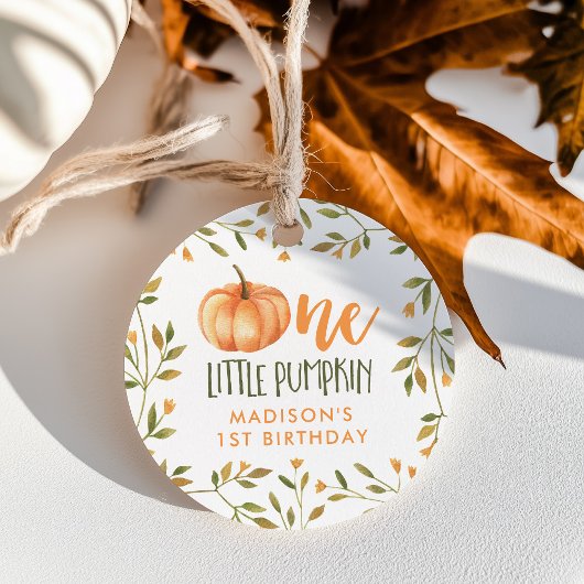 One Little Pumpkin Baby's 1e verjaardag Bedankjes Labels