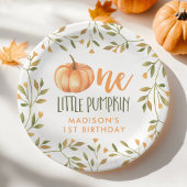 One Little Pumpkin Baby's 1e verjaardag Papieren Bordje