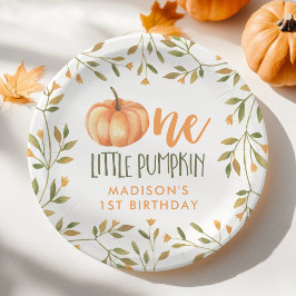 One Little Pumpkin Baby's 1e verjaardag Papieren Bordje