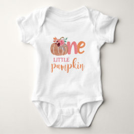 One Little Pumpkin Boho Floral 1st Bday Romper