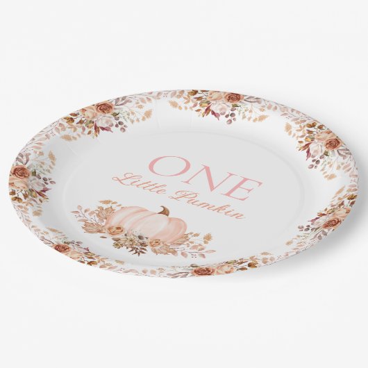 One little Pumpkin Paper Plate Papieren Bordje (Gekanteld)