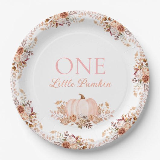 One little Pumpkin Paper Plate Papieren Bordje (Voorkant)