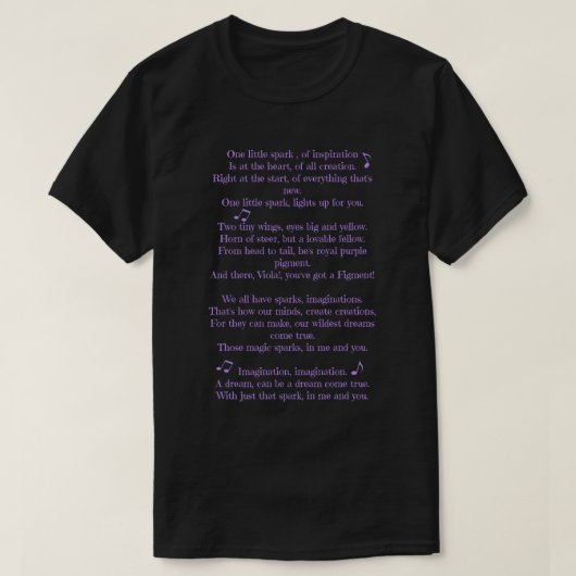 One Little Spark Lyrics T-shirt (Design voorkant)