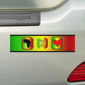 One Love Afrikaanse kaart Leeuw koning van Juda Bumpersticker (Op auto)
