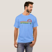 One Love Beach Gestreepte Palmrees jongen grappig T-shirt (Voorkant volledig)