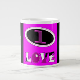 One love brite pink zeg het hardop grote koffiekop