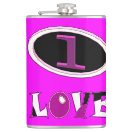 One love brite pink zeg het hardop heupfles