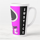 One love brite pink zeg het hardop latte mok (Rechts)