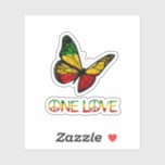 One Love Butterfly Rasta Reggae Peace Sticker<br><div class="desc">One Love Butterfly Rasta Reggae Peace</div>