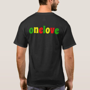 One Love Colorful Rasta Colors Typografie T-shirt