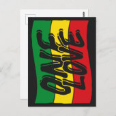 One Love Drapeau Reggae Rasta Briefkaart (Voorkant / Achterkant)