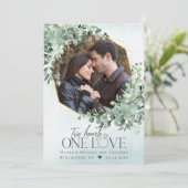 One Love Eucalyptus Photo Verloving Announge Aankondiging (Staand voorkant)
