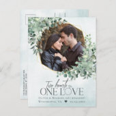 One Love Eucalyptus Photo Verloving Briefkaart (Voorkant / Achterkant)