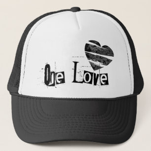 One Love Heart Black Trucker Pet
