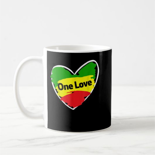 One Love Heart Jamaicaanse vlag Koffiemok (Links)