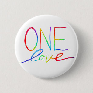 One Love Inspirerend Rainbow Words Pin Buttonnen Ronde Button 5,7 Cm