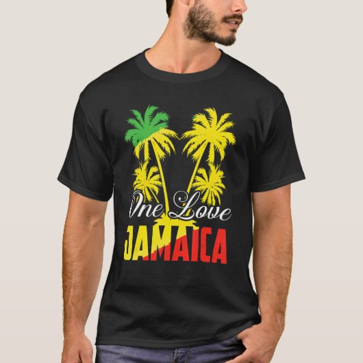 One Love Jamaica Rasta Reggae Music Caribbean Pri T-shirt (Voorkant)