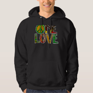 One Love Jamaica Rasta Reggae Peace Black Geschied Hoodie