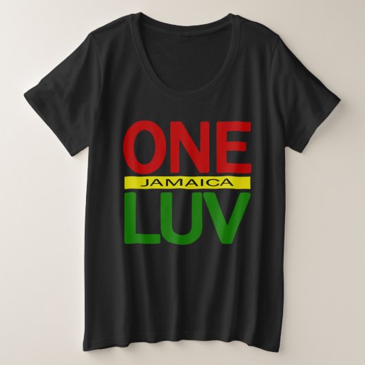 One Love Jamaica Red Gold Green Grote Maat T-shirt (Design voorkant)