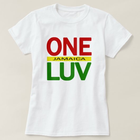 One Love Jamaica Red Gold Green T-shirt (Design voorkant)
