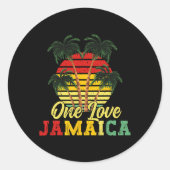One Love Jamaica Summer Family Vakantie Jamaicaans Ronde Sticker (Voorkant)