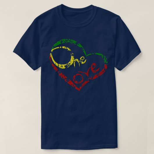 One Love Jamaica T Shirt Rasta Reggae Music Carib (Design voorkant)