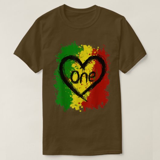 One Love Jamaica T Shirt Rasta Reggae Music Caribb (Design voorkant)