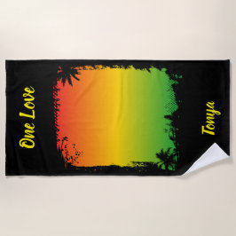 One Love Jamaica Tropische Zonsondergang Strandlaken