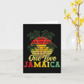 One Love Jamaica Zomer Familie Vakantie Jamaicaans Kaart (Gele Bloem)