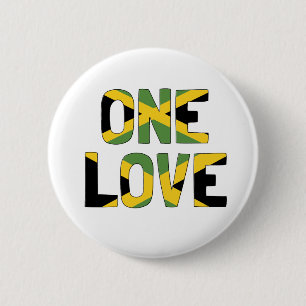 One Love Jamaicaanse Knop Ronde Button 5,7 Cm