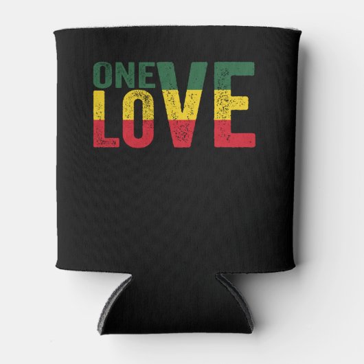 One Love Jamaican Rasta Reggae Blikjeskoeler (Voorkant)