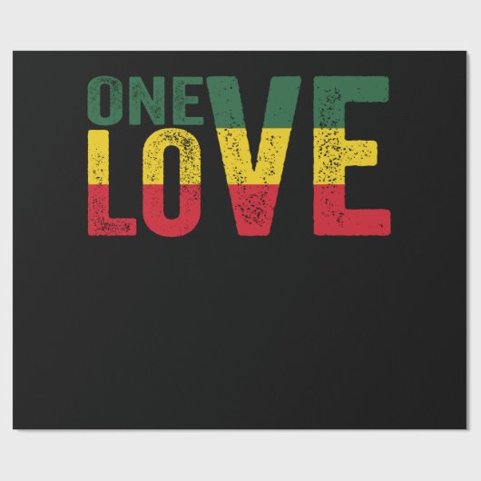 One Love Jamaican Rasta Reggae Cadeaupapier (Vlak)