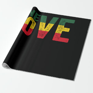 One Love Jamaican Rasta Reggae Cadeaupapier