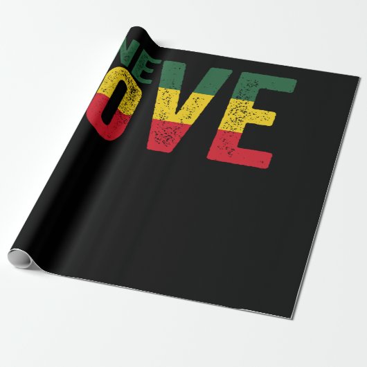 One Love Jamaican Rasta Reggae Cadeaupapier (Uitgerold)