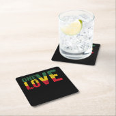 One Love Jamaican Rasta Reggae Kartonnen Onderzetters (Insitu)