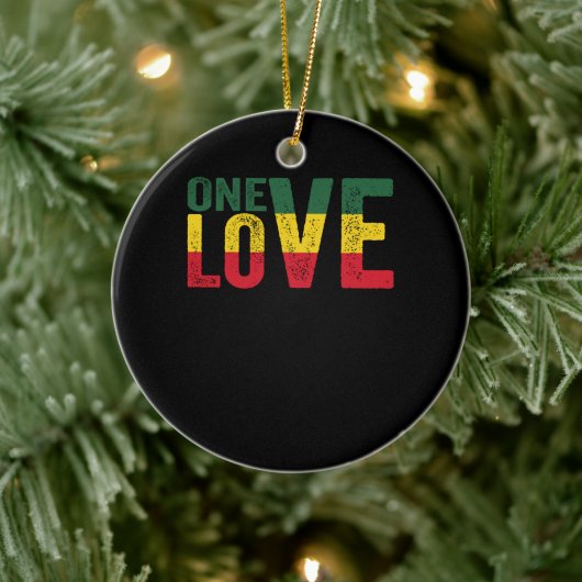 One Love Jamaican Rasta Reggae Keramisch Ornament (Boom)