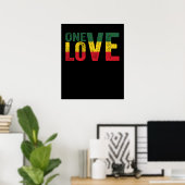 One Love Jamaican Rasta Reggae Poster (Thuiskantoor)