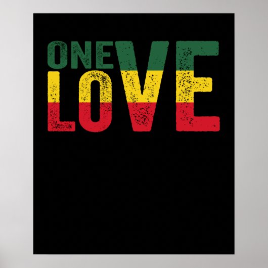 One Love Jamaican Rasta Reggae Poster (Voorkant)