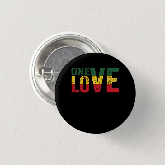 One Love Jamaican Rasta Reggae Ronde Button 3,2 Cm (Voorkant /achterkant)