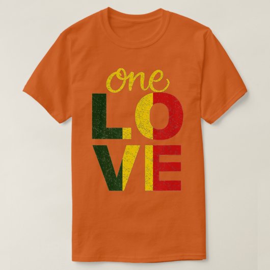 One Love Jamaican Rasta Reggae T-shirt (Design voorkant)
